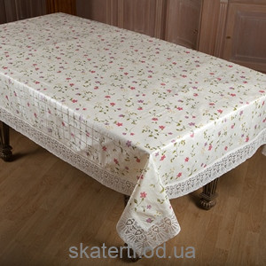Скатерть виниловая на фланелевой основе Meiwa Damask 152x228см(363/4)