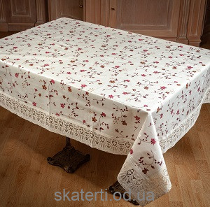 Скатерть виниловая на фланелевой основе Meiwa Damask 122x152см(361)